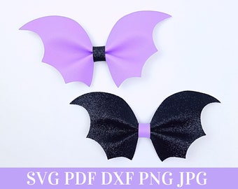 Pinch Bat Hair Bow Template SVG - Halloween Hair Bow SVG, PDF - Digital Template - Hair Bow Template - Cricut cut file - Bow # 147