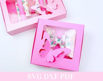 Butterfly Bow Box Template - Hair Bow Box SVG, PDF -  Gift Box Template - Box SVG - Digital Template - Paper Box Template - Cricut Cut File