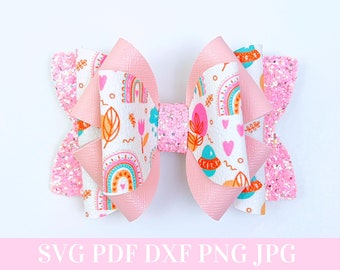 ヘア ボウ テンプレート SVG - ヘア ボウ SVG、PDF - デジタル テンプレート - ヘア ボウ テンプレート - Cricut カット ファイル - シルエット カット ファイル - ボウ #30