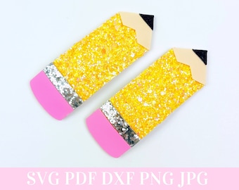 Pencil Snap Clip SVG - School Snap Clip SVG, PDF - Digital Template - Snap Clip Template - Cricut cut file - Silhouette cut file