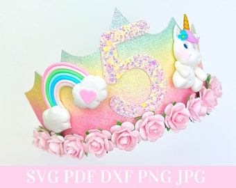 Birthday Crown Template SVG - Digital Template - Birthday Crown Hair Clip - Princess Crown Cricut Cut Files - Birthday Crown DIY - Cricut