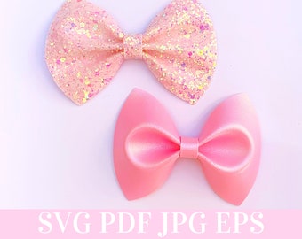 Pinch Hair Bow SVG - Pinch Hair Bow Template SVG, PDF - Digital Template - Hair Bow Template - Cricut cut file - Silhouette - Bow # 50