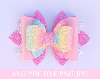 Hair Bow Template SVG - Hair Bow SVG, PDF - Digital Template - Hair Bow Template - Cricut cut file - Silhouette cut file - Bow # 96