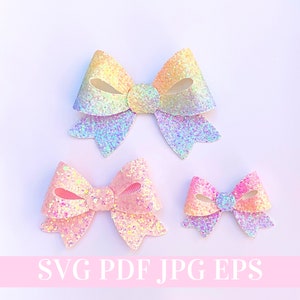 Hair Bow SVG Template - Hair Bow SVG, PDF - Digital Template - Hair Bow Template - Cricut cut file - Silhouette cut file - Bow # 52