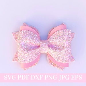 Pinch Hair Bow Template SVG - Hair Bow SVG, PDF - Digital Template - Hair Bow Template - Cricut cut file Bow - Silhouette - Bow # 102