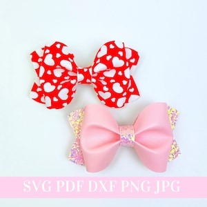 Pinch Hair Bow Template SVG -  Hair Bow SVG, PDF - Digital Template - Hair Bow Template - Cricut cut file - Silhouette cut file - Bow # 132