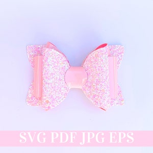 Hair Bow Template SVG - Hair Bow SVG, PDF - Digital Template - Hair Bow Template - Cricut cut file - Silhouette cut file - Bow # 27
