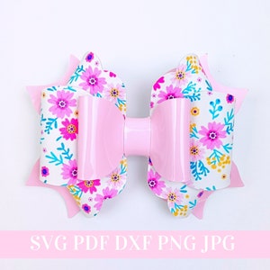 Scalloped Hair Bow Template SVG - Hair Bow SVG, PDF - Digital Template - Hair Bow Template - Cricut cut file - Silhouette - Bow # 124