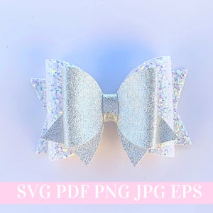 Double Hair Bow SVG - Hair Bow Template SVG, PDF - Digital Template - Hair Bow Template - Cricut cut file - Silhouette cut file - Bow # 76