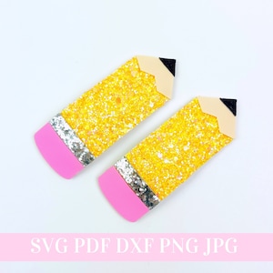 Pencil Snap Clip SVG - School Snap Clip SVG, PDF - Modelo digital - Snap Clip Template - Arquivo de corte Cricut - Arquivo de corte de silhueta
