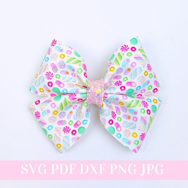 Pinch Hair Bow SVG - Pinch Hair Bow Template SVG, PDF - Digital Template - Hair Bow Template - Cricut cut file - Silhouette - Bow # 86