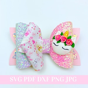 Hair Bow Template SVG - Hair Bow SVG, PDF - Digital Template - Hair Bow Template - Cricut cut file - Silhouette - Bow # 131