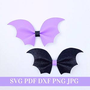 Pinch Bat Hair Bow Template SVG - Halloween Hair Bow SVG, PDF - Digital Template - Hair Bow Template - Cricut cut file - Bow # 147