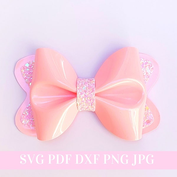 Pinch Hair Bow Template SVG - 4 inches -  Hair Bow SVG, PDF - Digital Template - Hair Bow Template - Cricut cut file - Silhouette - Bow # 18