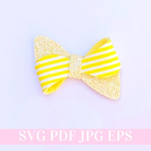 Twist Hair Bow Template SVG - Fiocco per capelli SVG, PDF - Modello digitale - Modello fiocco per capelli - File di taglio Cricut - File di taglio Silhouette - Fiocco n. 13
