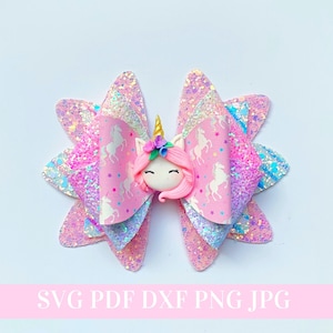 Hair Bow Template SVG -  Hair Bow SVG, PDF - Digital Template - Hair Bow Template - Cricut cut file - Silhouette cut file - Bow # 122