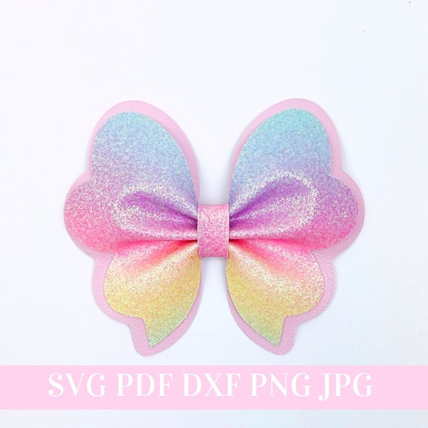 Butterfly Pinch Hair Bow SVG Template - Hair Bow SVG, PDF - Digital Template - Hair Bow Template - Cricut cut file - Bow # 141