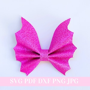 Bat Hair Bow Template SVG - Halloween Hair Bow SVG, PDF - Digital Template - Hair Bow Template - Cricut cut file - Silhouette - Bow # 114