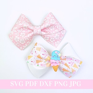 Pinch Hair Bow Template SVG -  Hair Bow SVG, PDF - Digital Template - Hair Bow Template - Cricut cut file - Silhouette cut file - Bow # 149