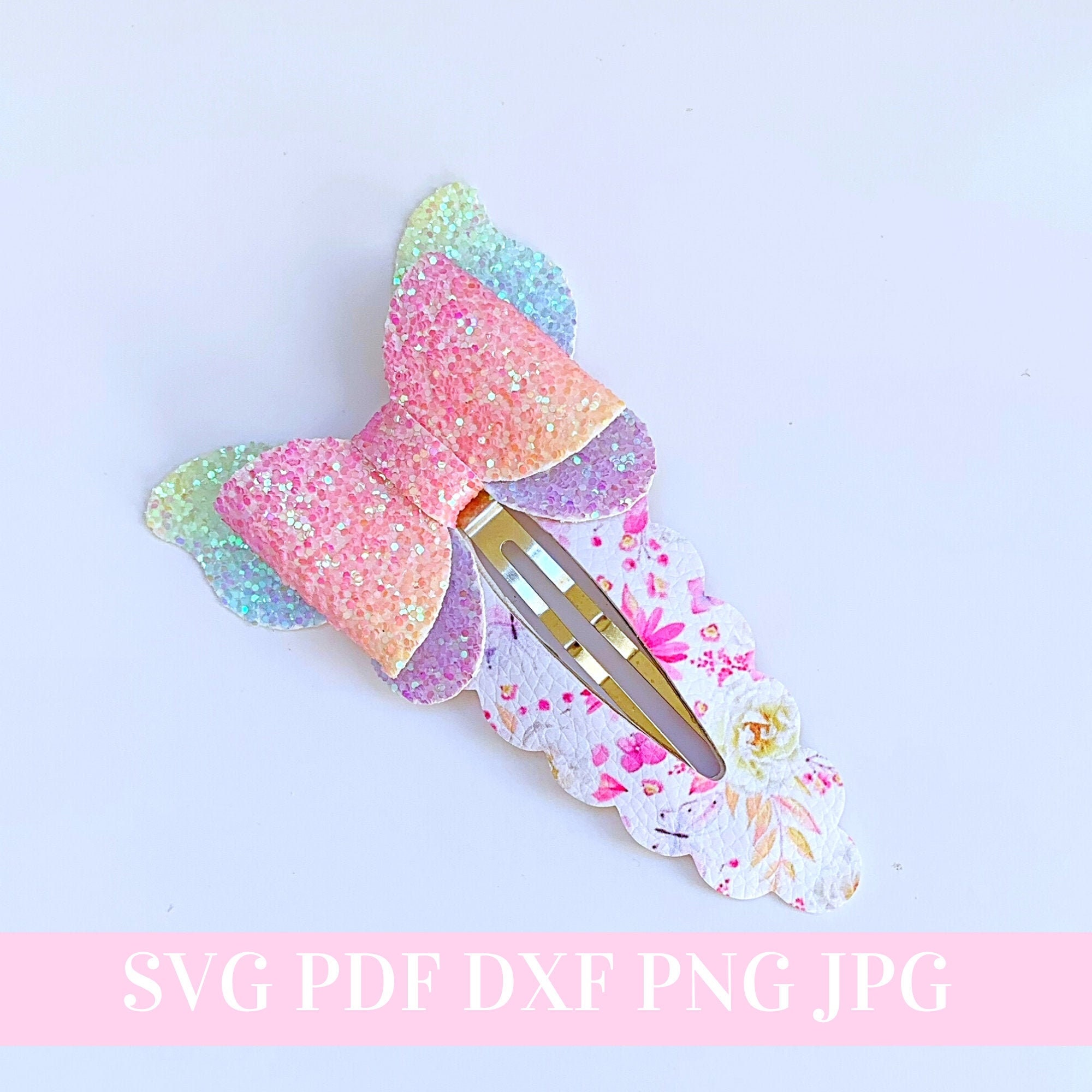 Butterfly Snap Clip SVG - Scalloped Snap Clip SVG, PDF - Digital Template - Snap Clip Template - Cricut cut file - Silhouette cut file