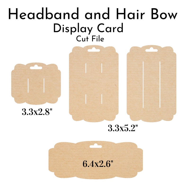 Hair Bow Display Card SVG Headband Display Cards SVG Bow ...