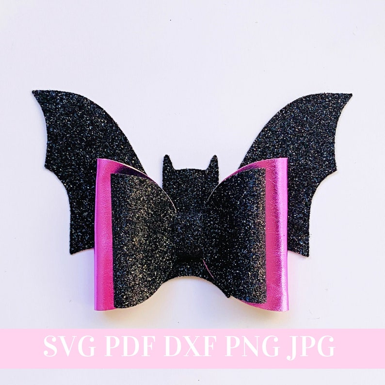 Bat Hair Bow Template SVG Halloween Hair Bow SVG PDF Etsy