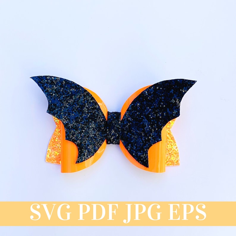 Download Bat Hair Bow Template SVG Halloween Hair Bow SVG PDF | Etsy