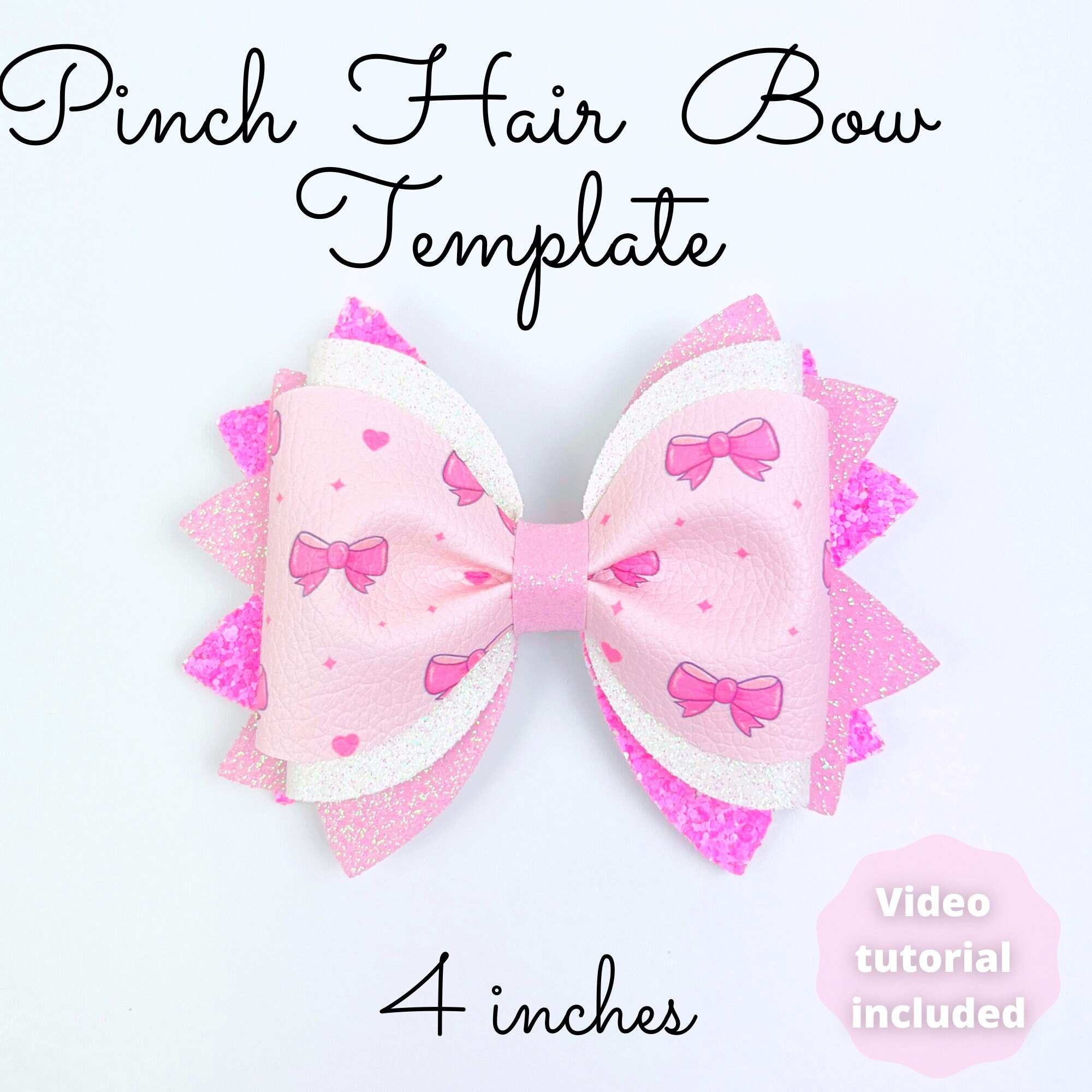 Pinch Hair Bow Template SVG - Hair Bow SVG, PDF - Digital Template ...