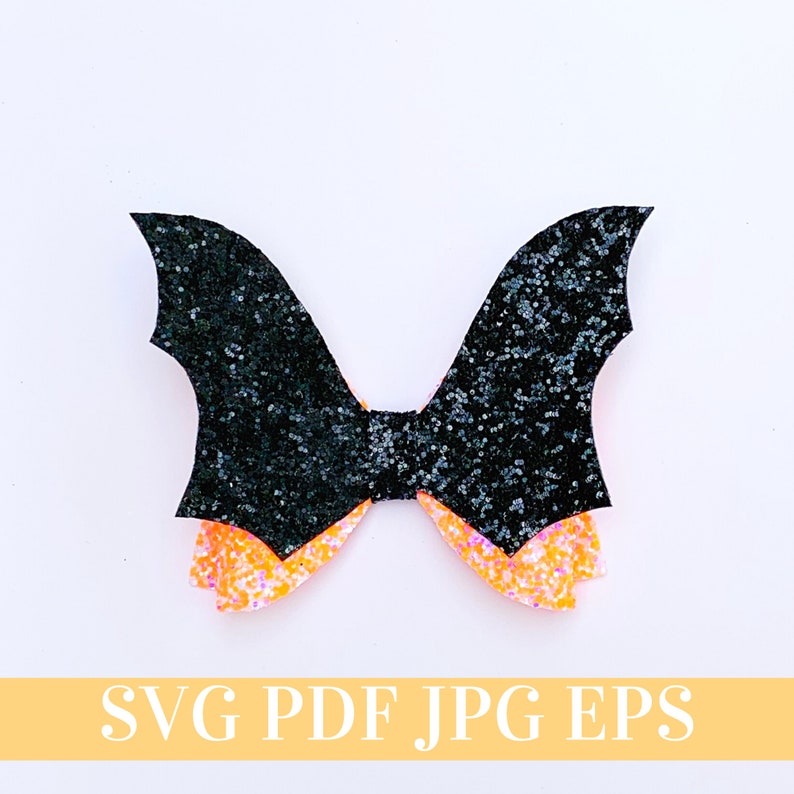 Bat Hair Bow Template SVG Halloween Hair Bow SVG PDF | Etsy