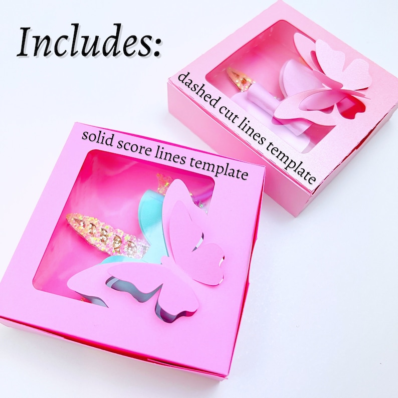 Butterfly Bow Box Template - Hair Bow Box SVG, PDF - Gift Box Template ...