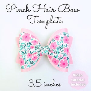 Pinch Hair Bow Template SVG 3,5 Inches Hair Bow SVG PDF Digital ...