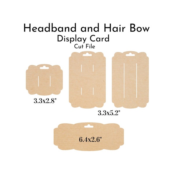 Hair Bow Display Card SVG, Headband Display Cards SVG, Bow Display Template SVG, Hair Bow Template, Silhouette Cut Files, Cricut Cut Files