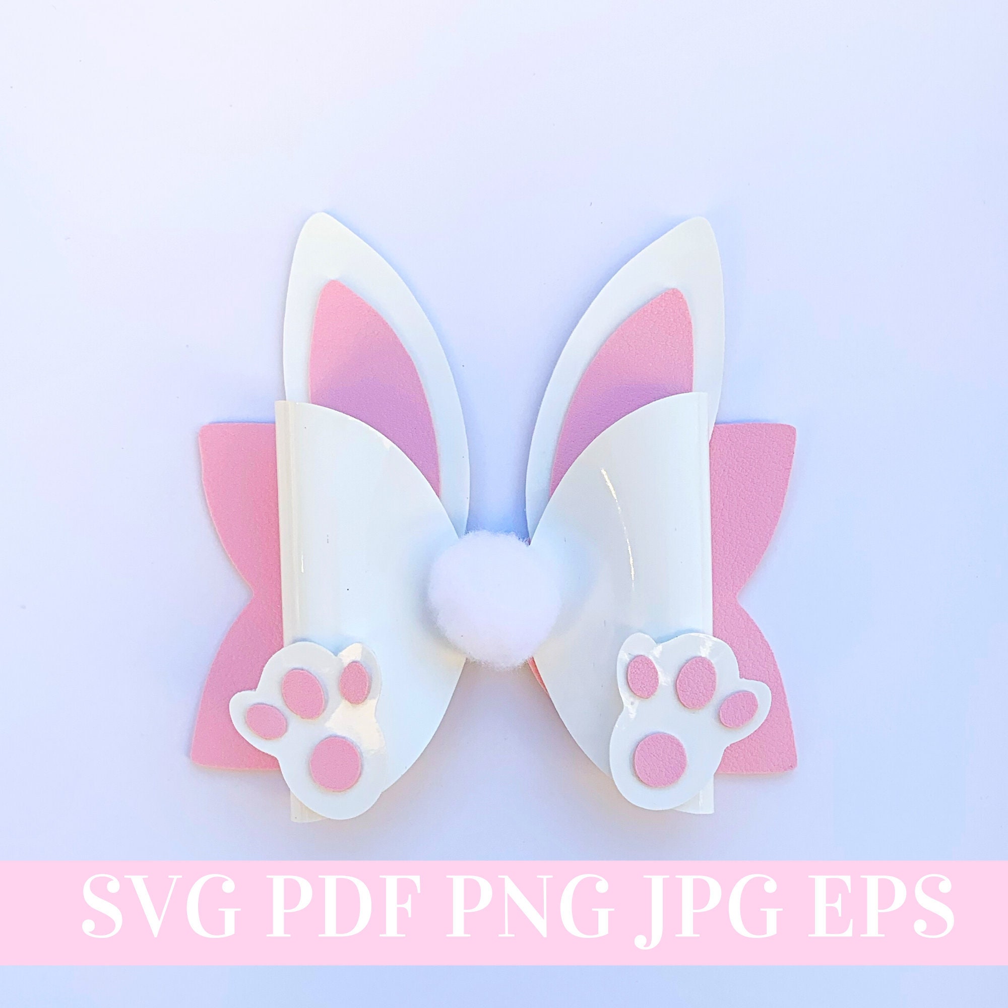Easter Hair Bow Template SVG Easter Bunny Hair Bow SVG PDF - Etsy UK