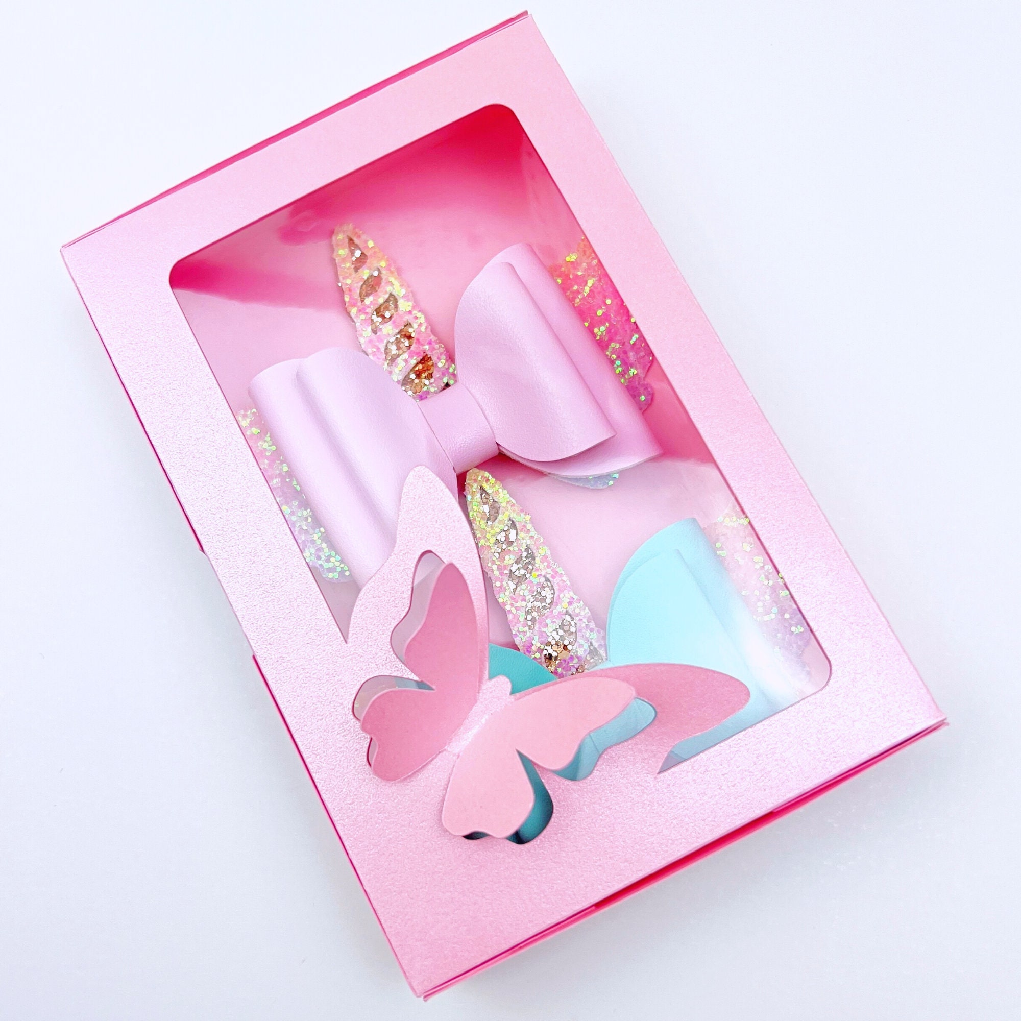 Butterfly Bow Box Template - Hair Bow Box SVG, PDF - Gift Box Template ...