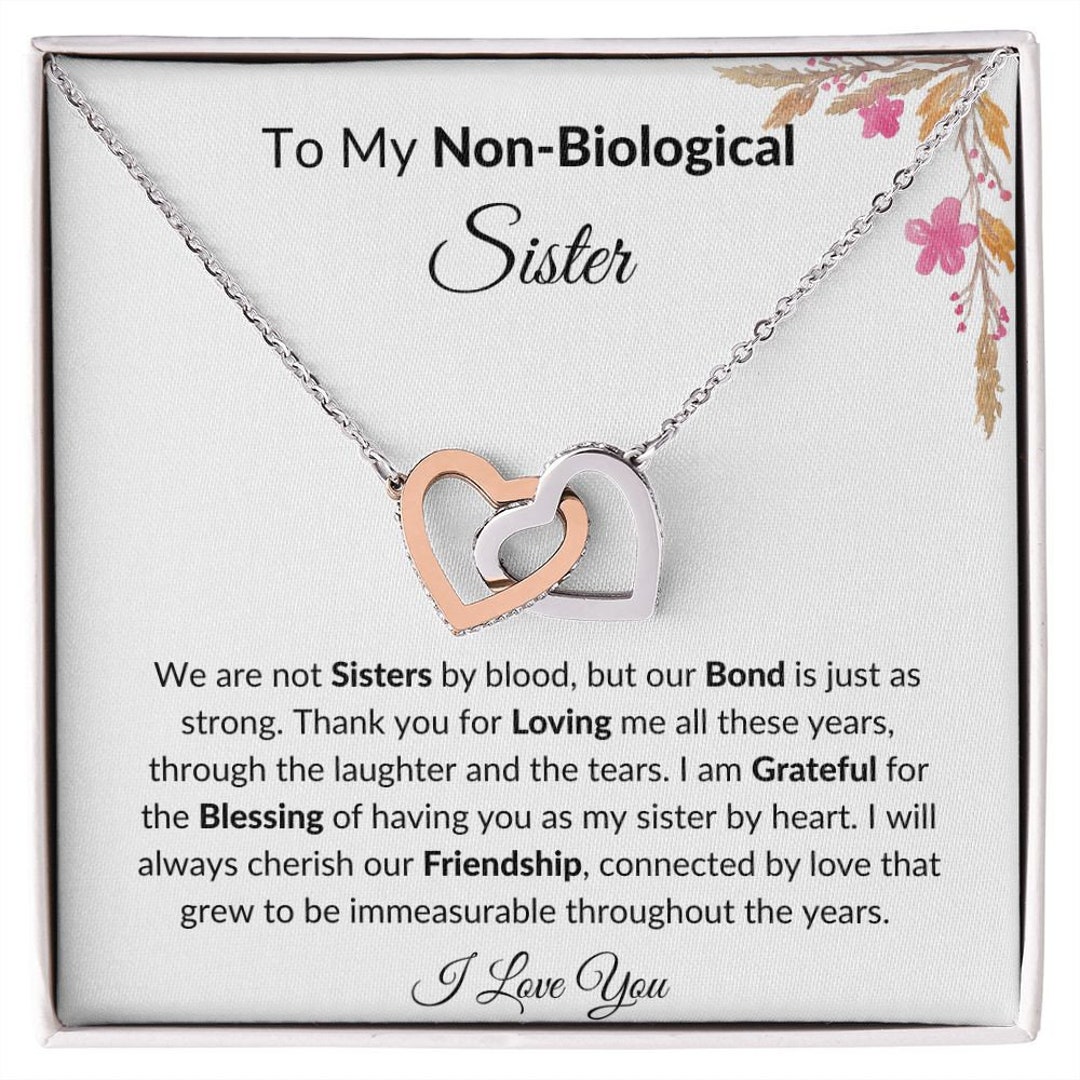 To My Nonbiological Sister Interlocking Hearts Necklace Etsy