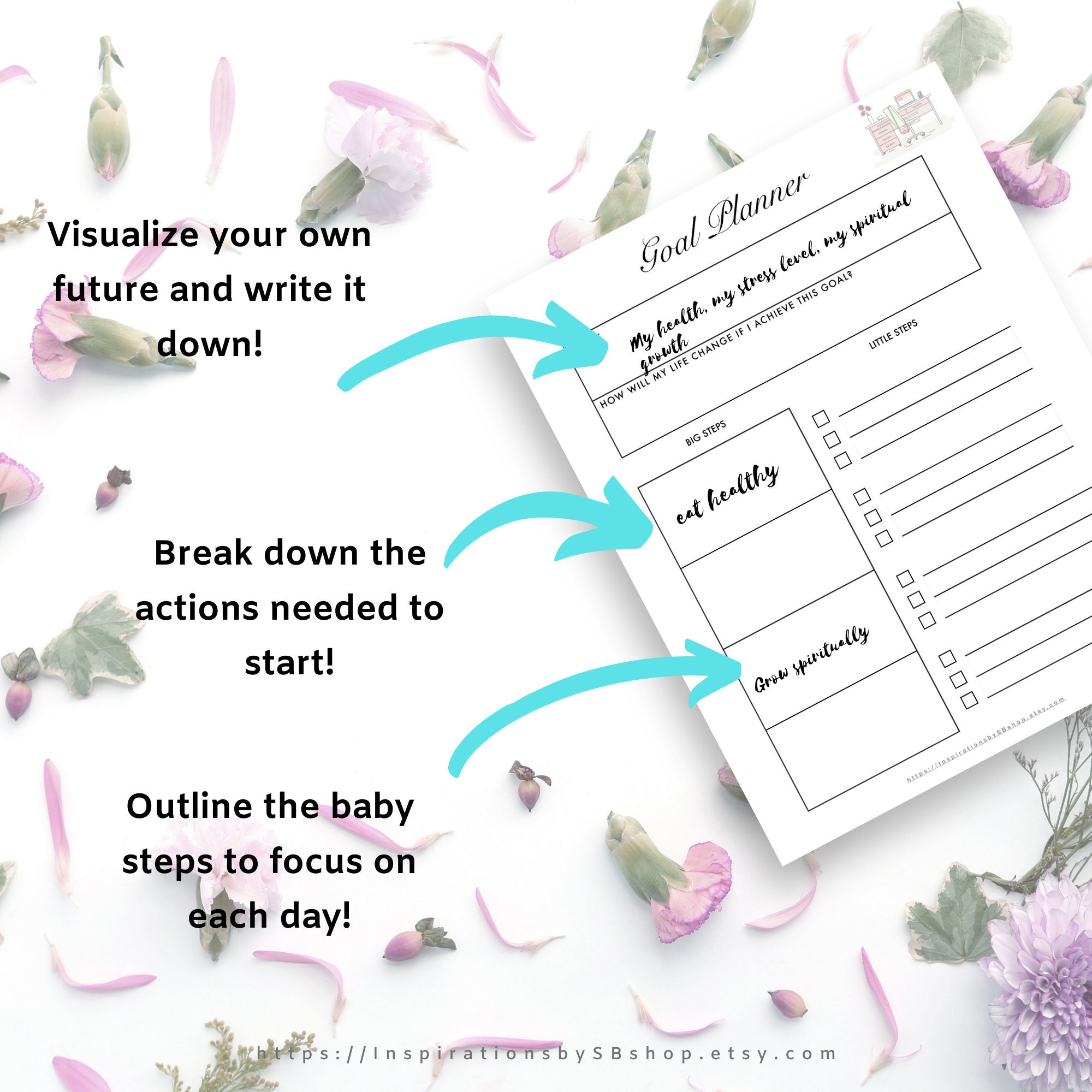 Joyful Floral Digital Printable Planner - Etsy UK