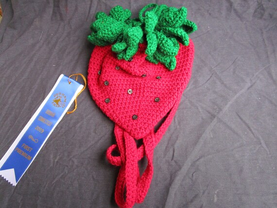 crochet strawberry backpack