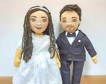 Personalized plush dolls of couples for weddings, Unique handmade custom anniversary gift, Custom stuffed couple dolls, Present for Partners