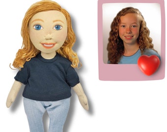 Benutzerdefinierte Look-Alike-Puppe des Selbst/Porträtpuppe aus Stoff vom Foto/Custom Rag Doll von Ihnen/Handgefertigter Selfie-Doll