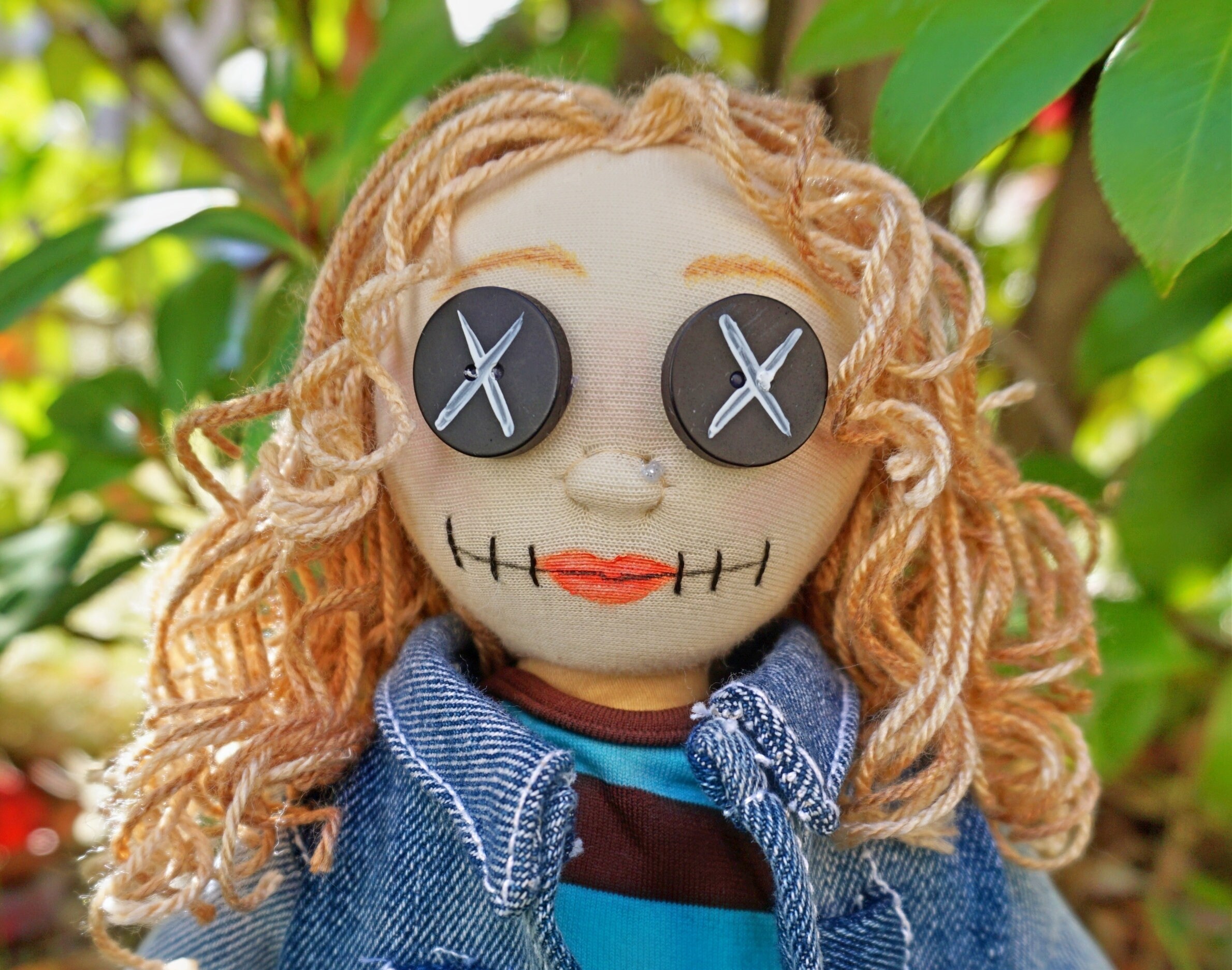 Button Eye Doll Gothic Doll Horror Doll Creepy Cute Doll Etsy