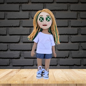Creepy Cute Look-Alike Doll with Button Eyes, Personalized Ragdoll Gift for Him, Her, or Them, Custom Portrait Doll with Voice Recorder