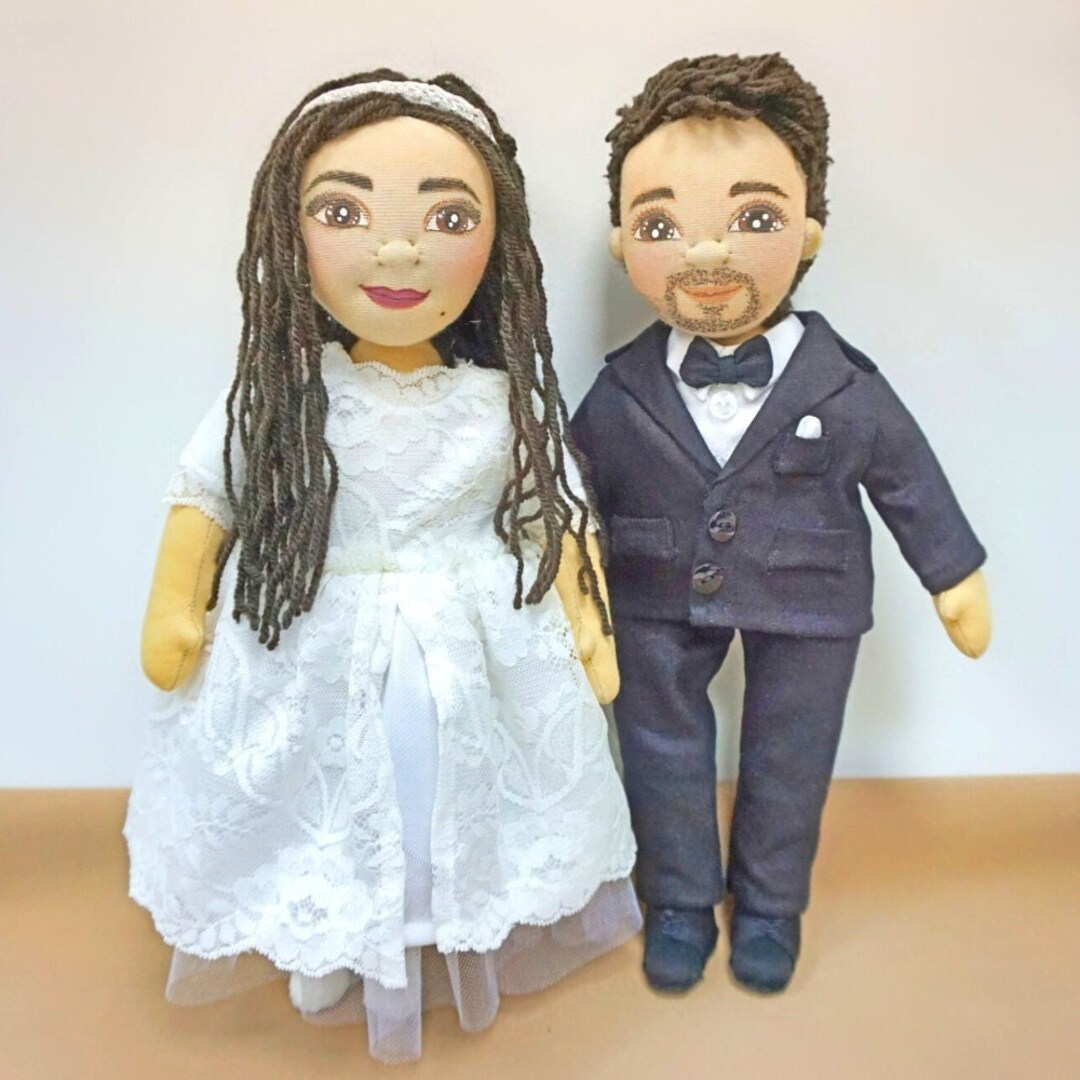 Personalized Plush Dolls of Couples for Weddings, Unique Handmade Custom Anniversary Gift