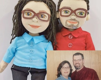 Custom Handmade Couple Dolls, Family Portrait Dolls, Custom Plushie of Family, Anniversary Gift Doll, Christmas Gift for Couples,