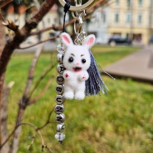 Zombie Bunny Schlüsselanhänger Charme, lustige Taschen Clip, schrulligen Kaninchen Schlüsselanhänger Dekor, Creep niedliches Accessoire, Goth Geschenk für sie, Rucksack Taschenanhänger