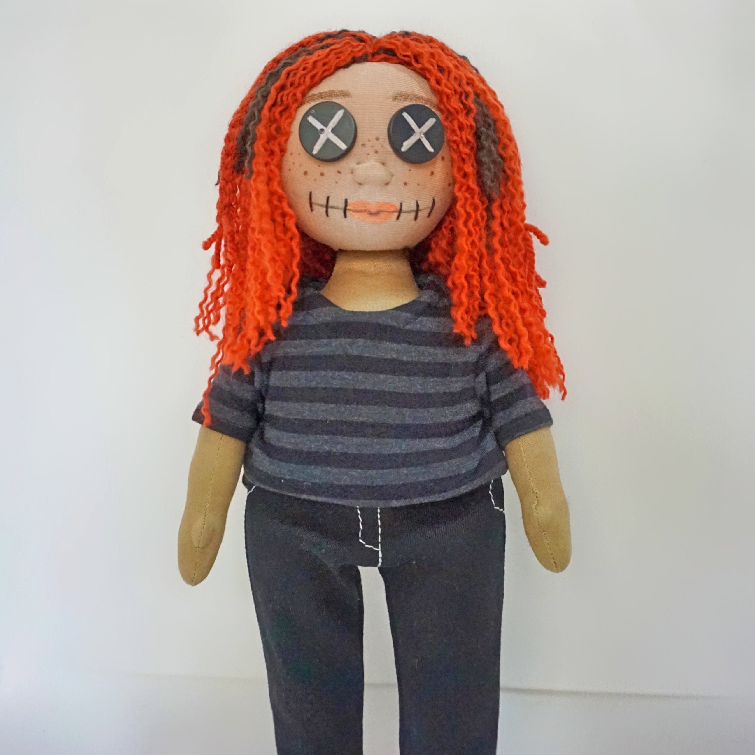 Button Eye Plush Button Eye Doll Custom Rag Doll Mini me Etsy