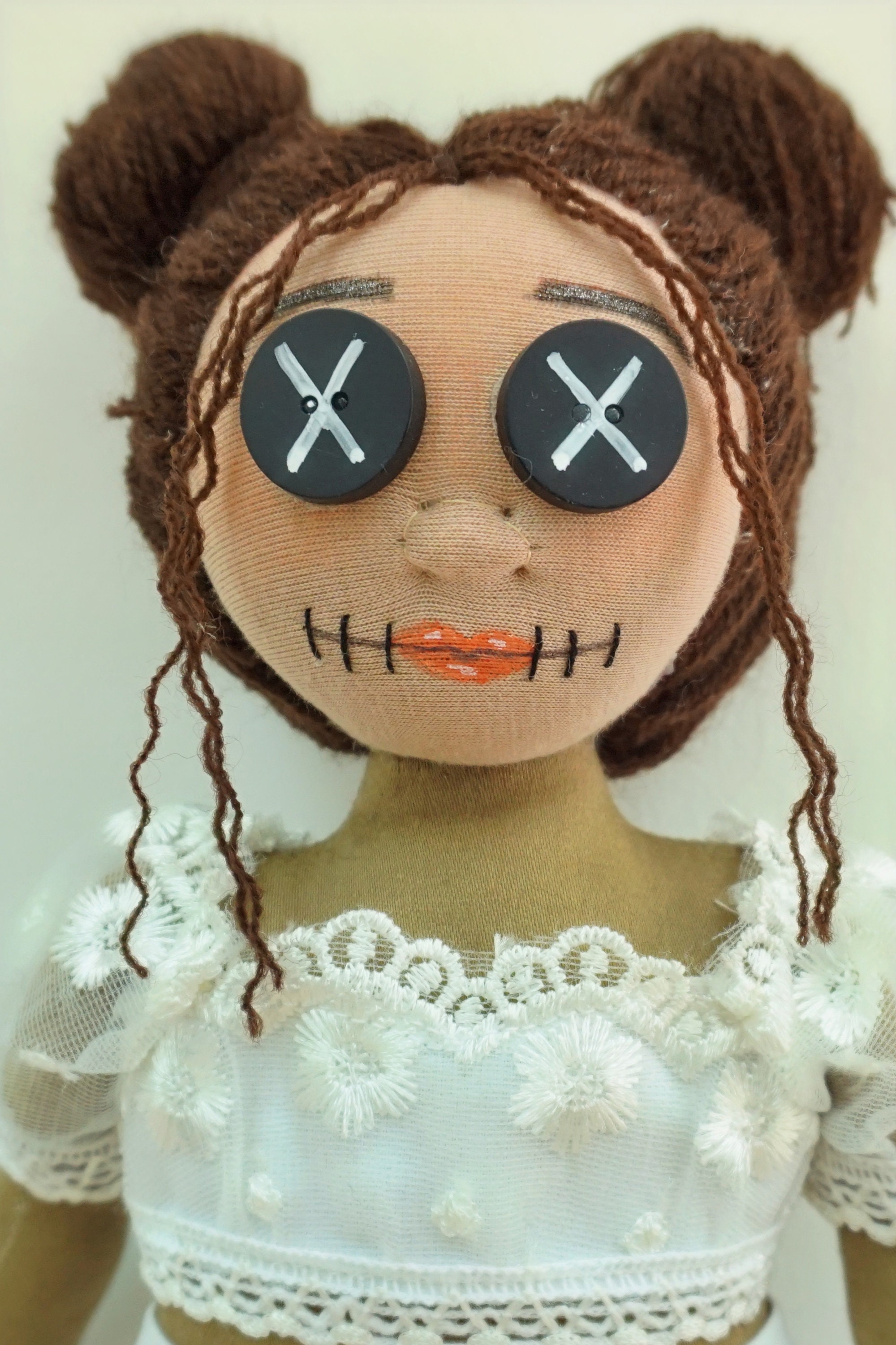 Button Eye Doll Gothic Doll Horror Doll Creepy Cute Doll Etsy