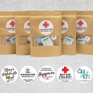 Hangover Kit Complete with Supplies -  Party Favor for Birthdays, Weddings, Bachelor/Bachelorette Outings & MORE!