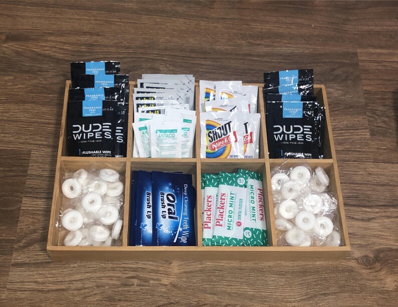 Wedding Bathroom Basket Amenities Tray with Frame Insert Men Etsy