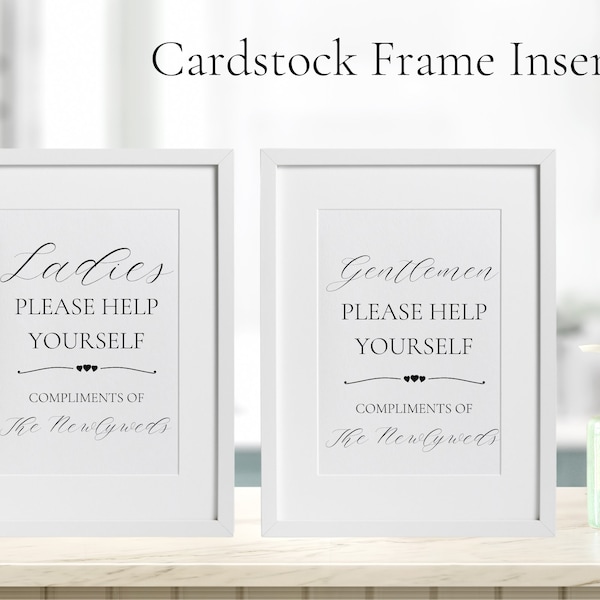 Wedding Amenities Bathroom Sign - Printed Frame Insert