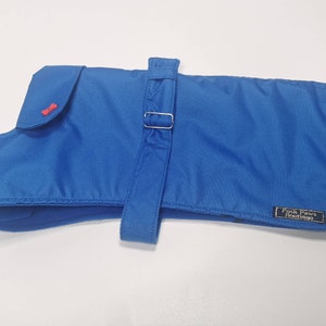 Made to Measure Royal waterproof dog coat with fleece lining